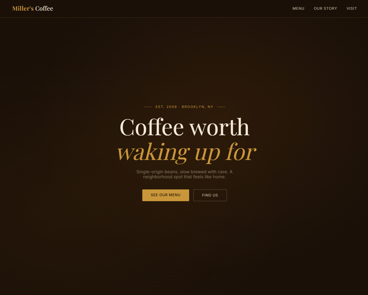 Miller's Coffee Shop Preview